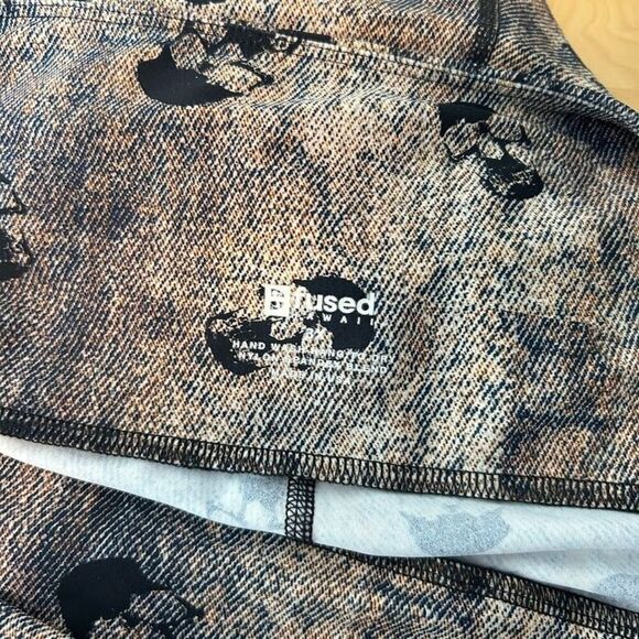 Fused Hawaii Skull Print Leggings 3X Black Burn Out Dye High Rise Pull On - Picture 5 of 5